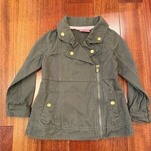 Isaac Mizrahi Girl's Jacket Olive Green w/Gold Zipper - size 2T